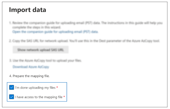 start pst import job from EAC